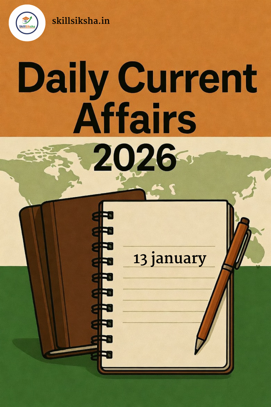 13 January 2026 Daily Current Affairs | टॉप 10 GK प्रश्न (Hindi & English)
