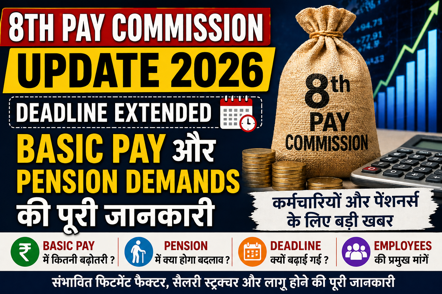 8th Pay Commission Update: Deadline बढ़ी, Basic Pay और Pension Demand की पूरी जानकारी