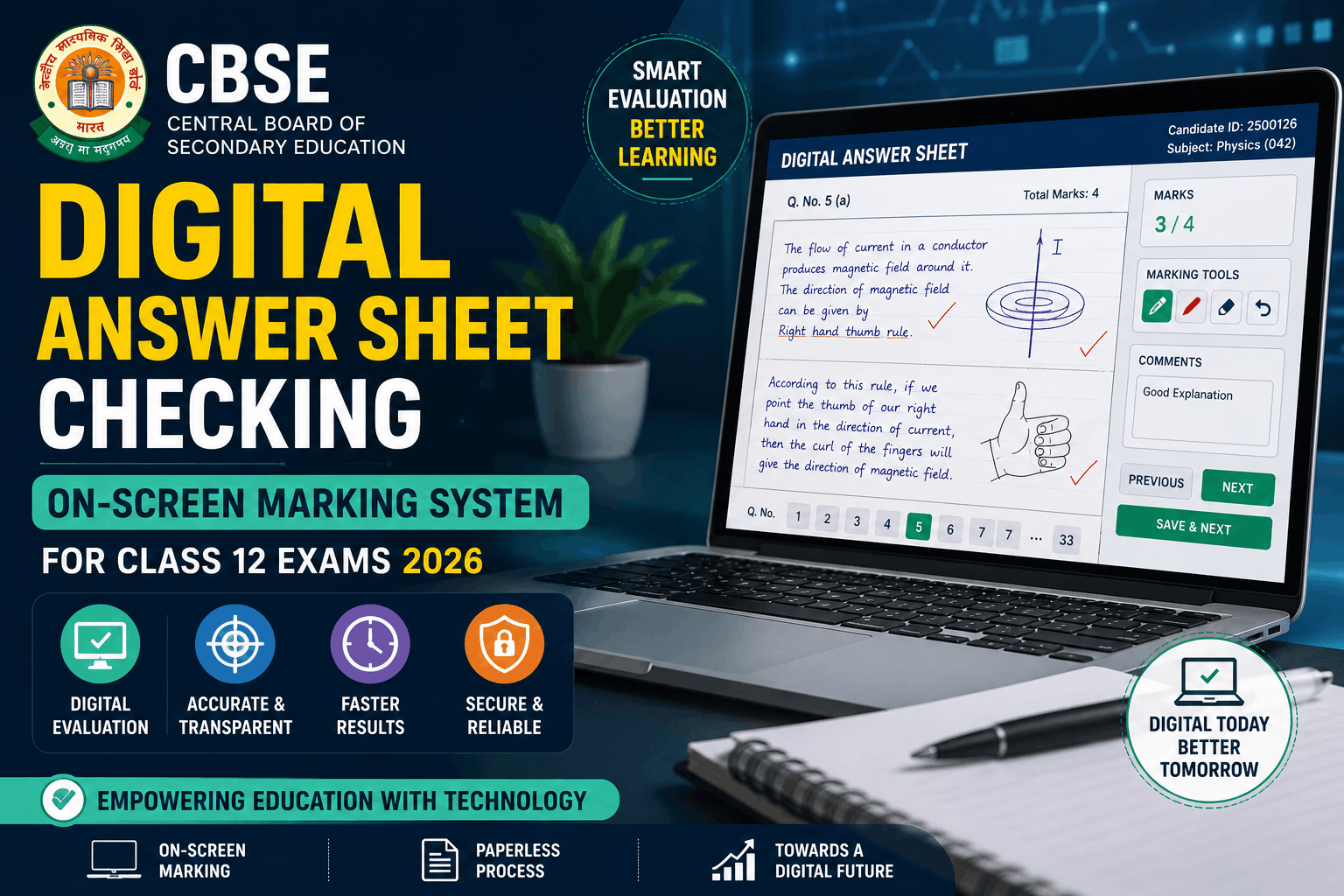 CBSE Digital Answer Sheet Checking: On-Screen Marking System for Class 12 Exams 2026