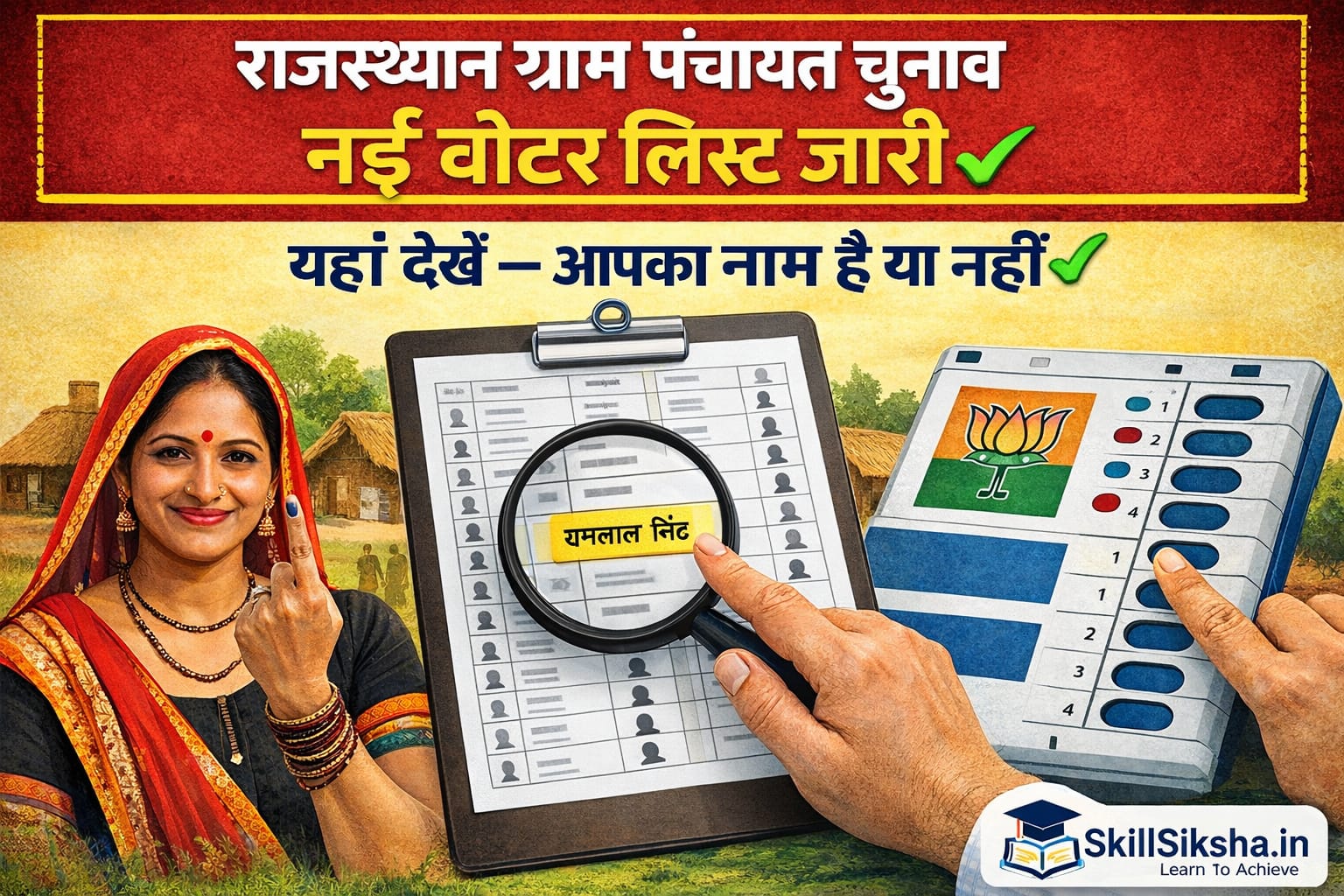 राजस्थान ग्राम पंचायत चुनाव के लिए नई वोटर लिस्ट जारी यहां से देखें वोटर लिस्ट में आपका नाम है या नहीं
