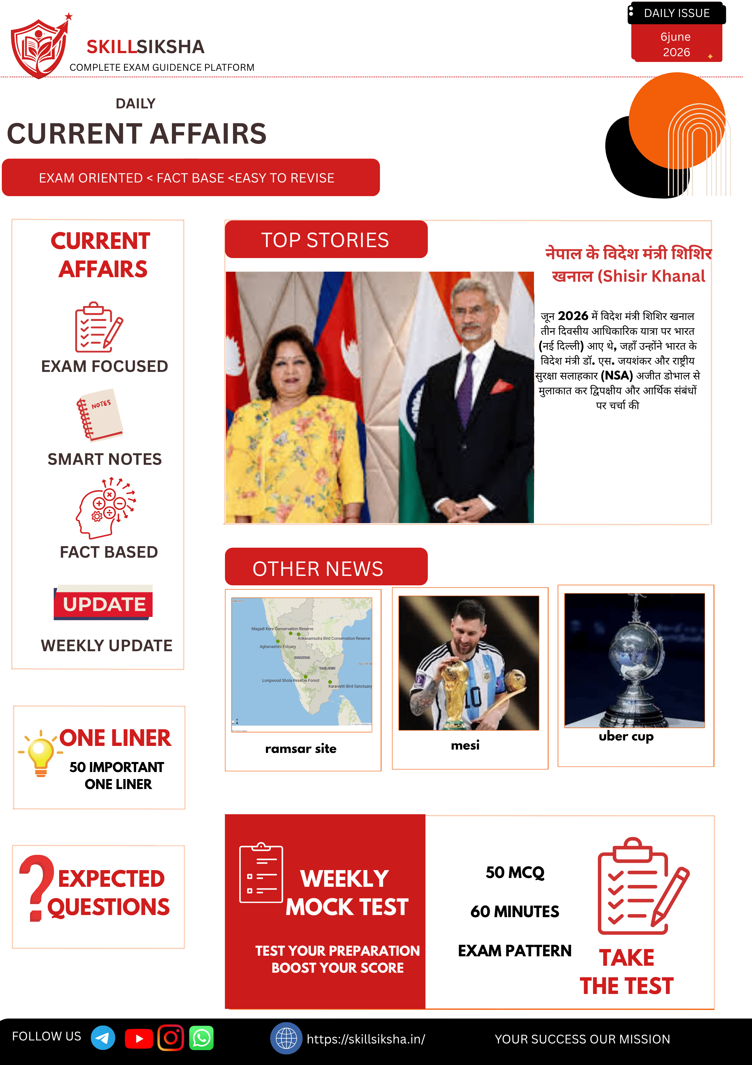 6 june 2026 daily current affairs magazine