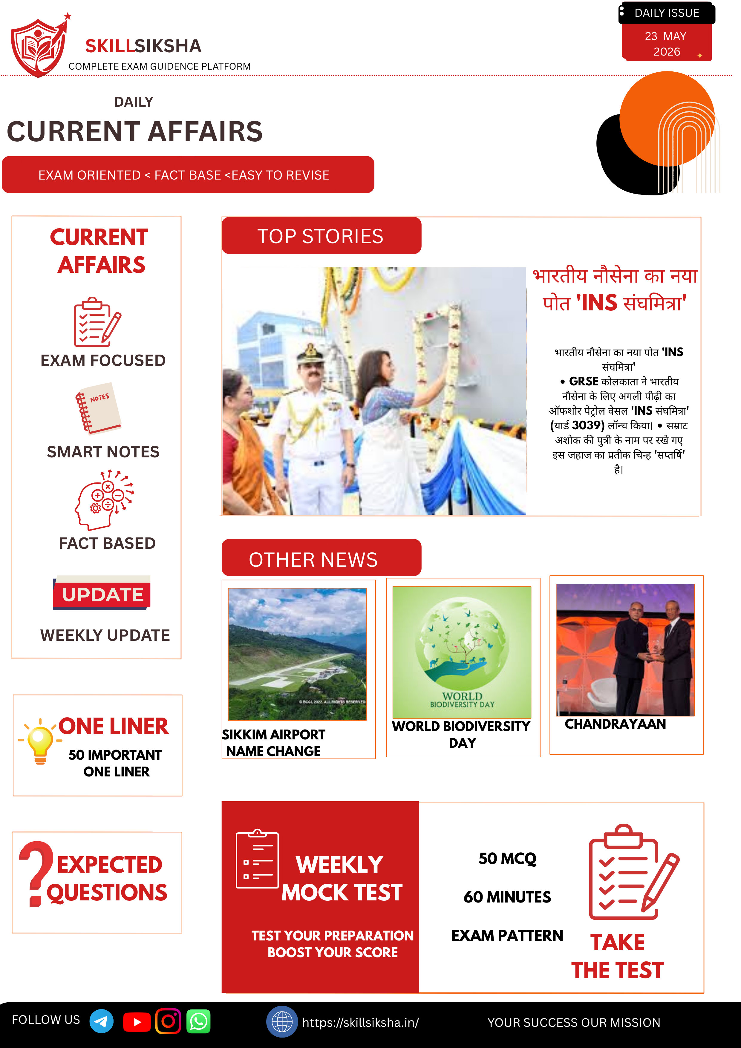 23 may 2026 current affairs magazine daily addition