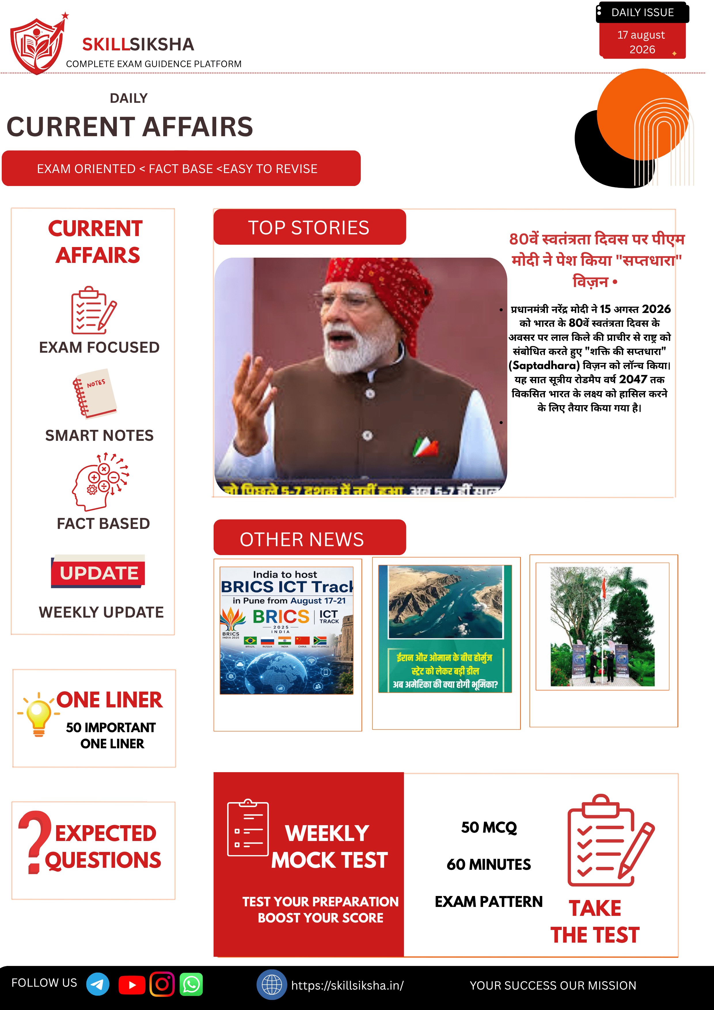17 august current affairs