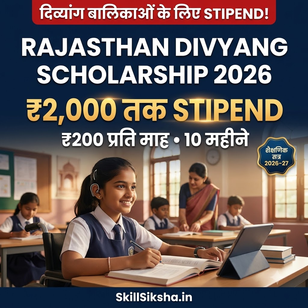 Rajasthan Divyang Scholarship 2026: ₹2,000 स्टाइपेंड