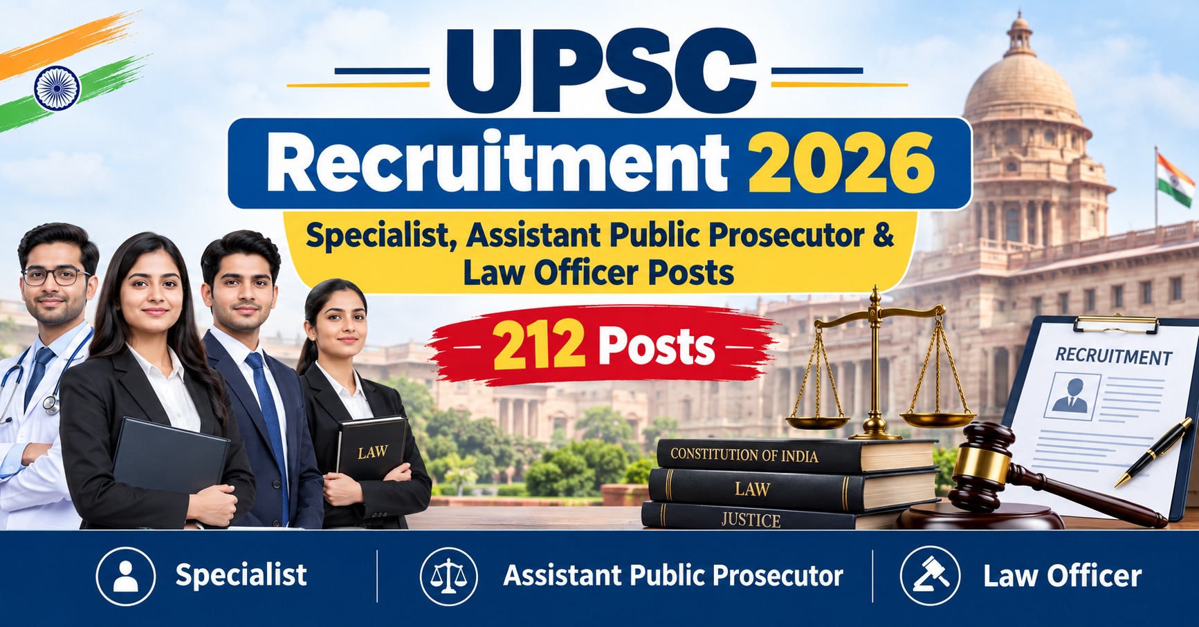 UPSC Recruitment 2026 – 212 Posts Apply Online