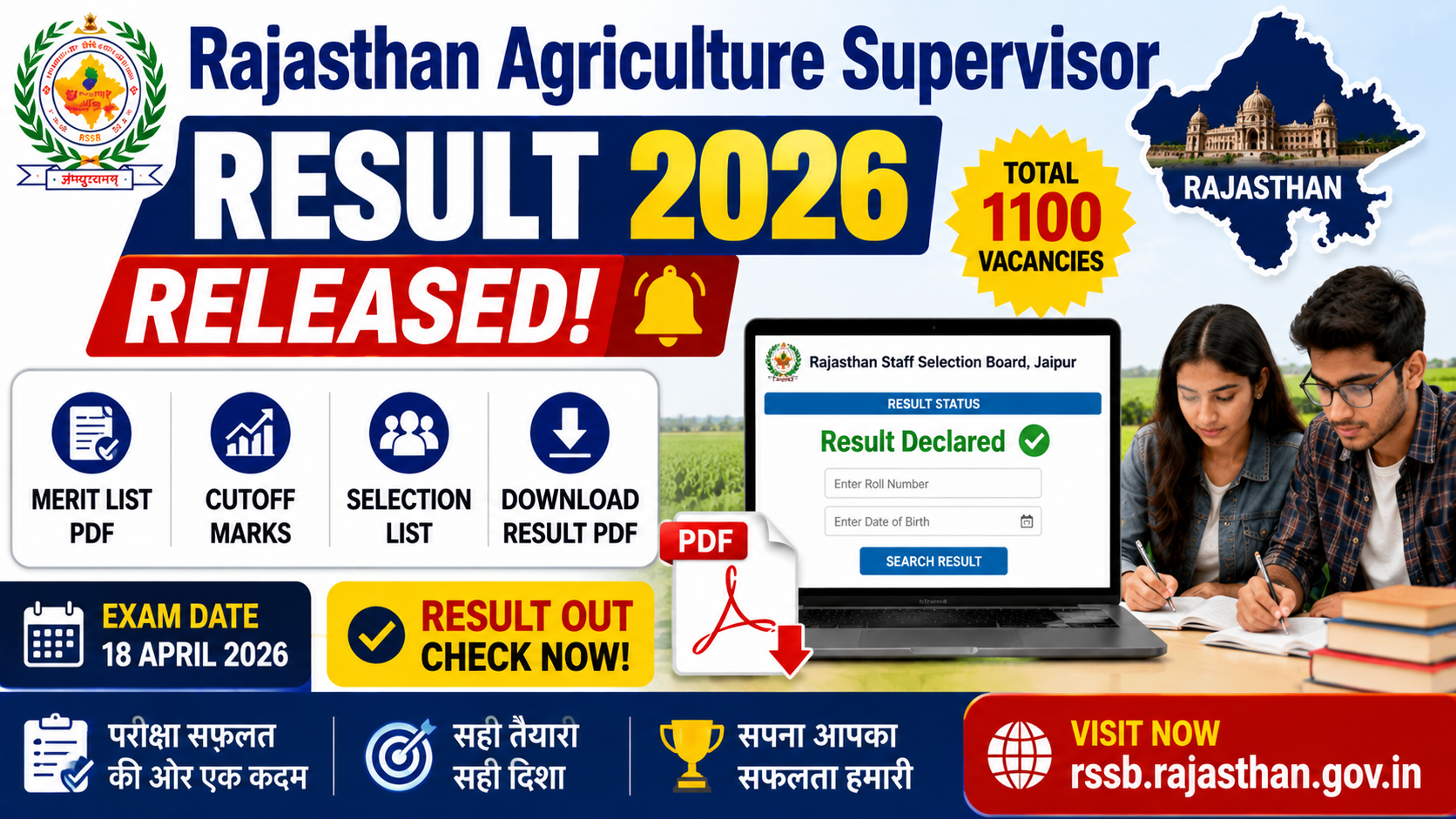 Rajasthan Agriculture Supervisor result announcement.png